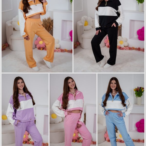 Bluza Color Block multiway 2w1 z cienkiej dzianiny